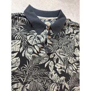 Tommy Bahama Floral Polo Shirt Tropical Leaf Print Golf Casual Mens L